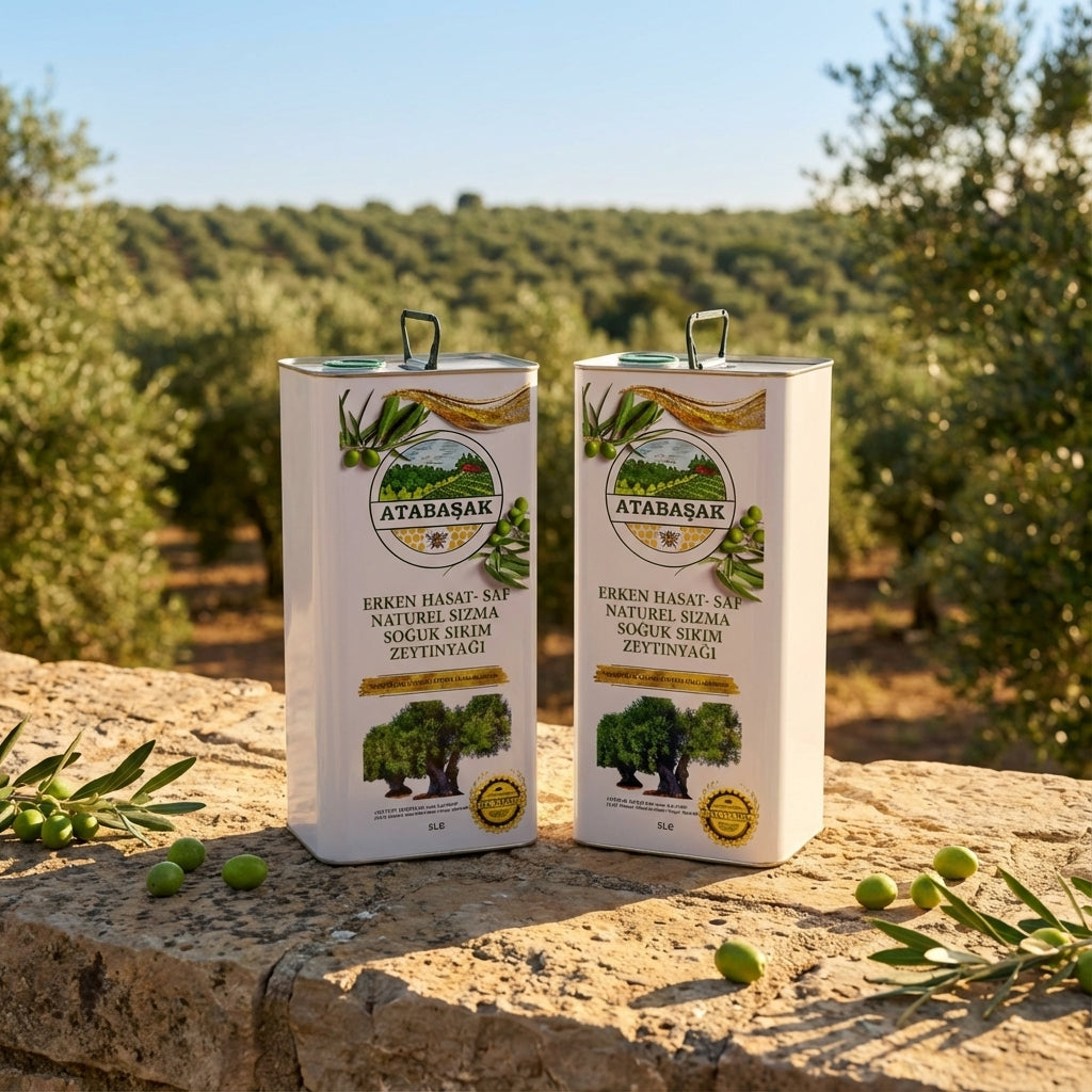 Erken Hasat Soğuk Sıkım Halhali Teneke Zeytinyağı