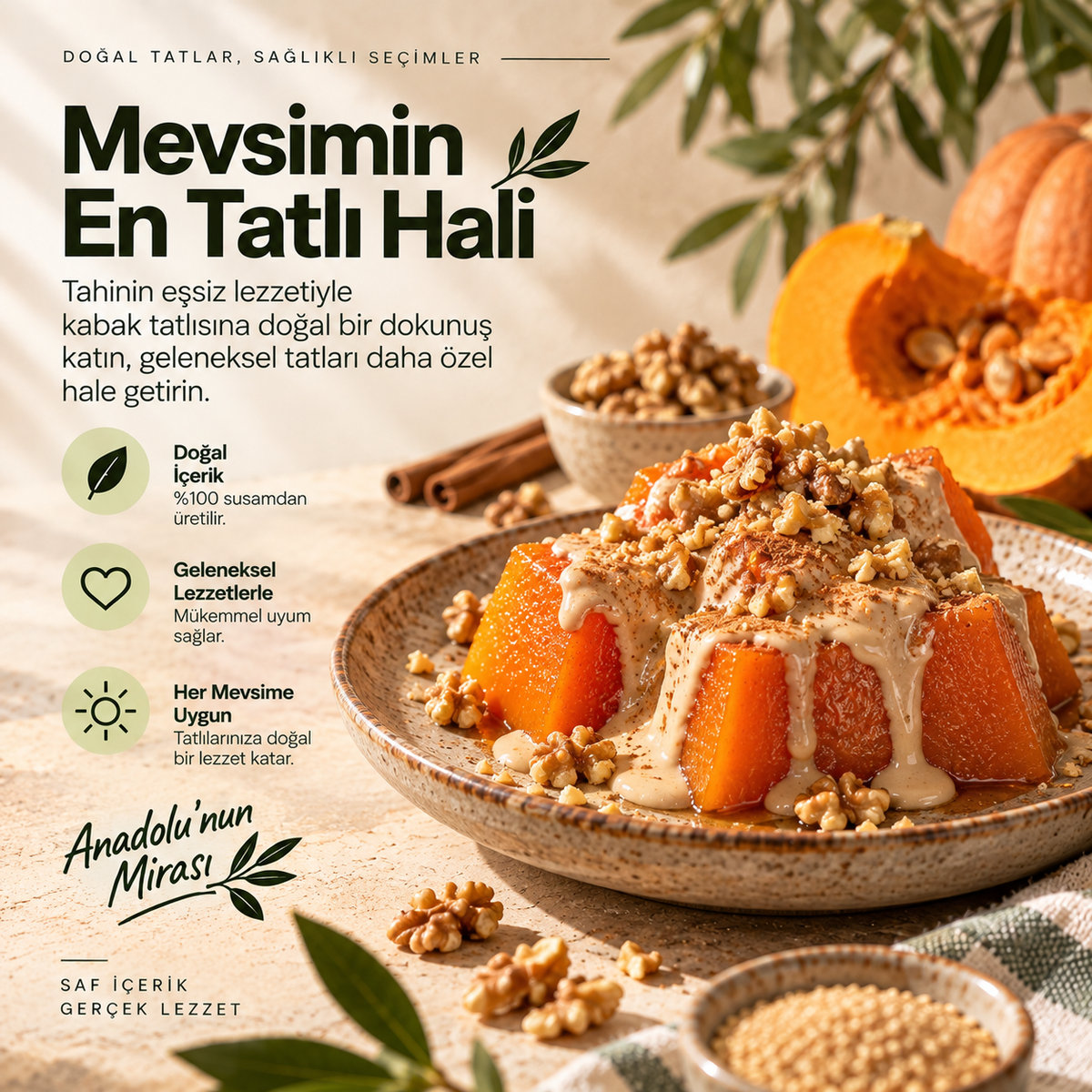 Doğal Atalık Özberk Kepeksiz Çiğ Susam Tahini
