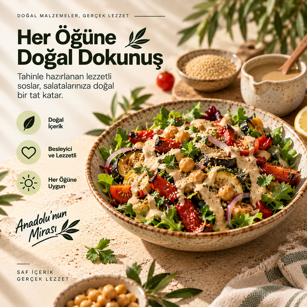 Doğal Atalık Özberk Tam Kepekli Çiğ Susam Tahini