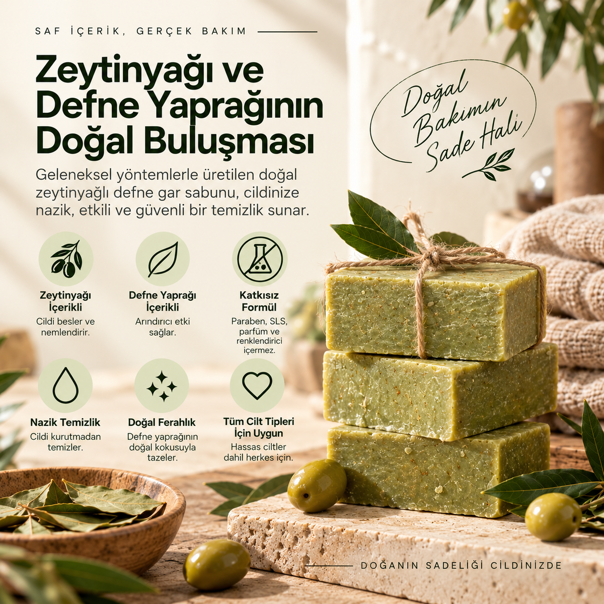 Doğal Zeytinyağlı Defne Gar Sabunu