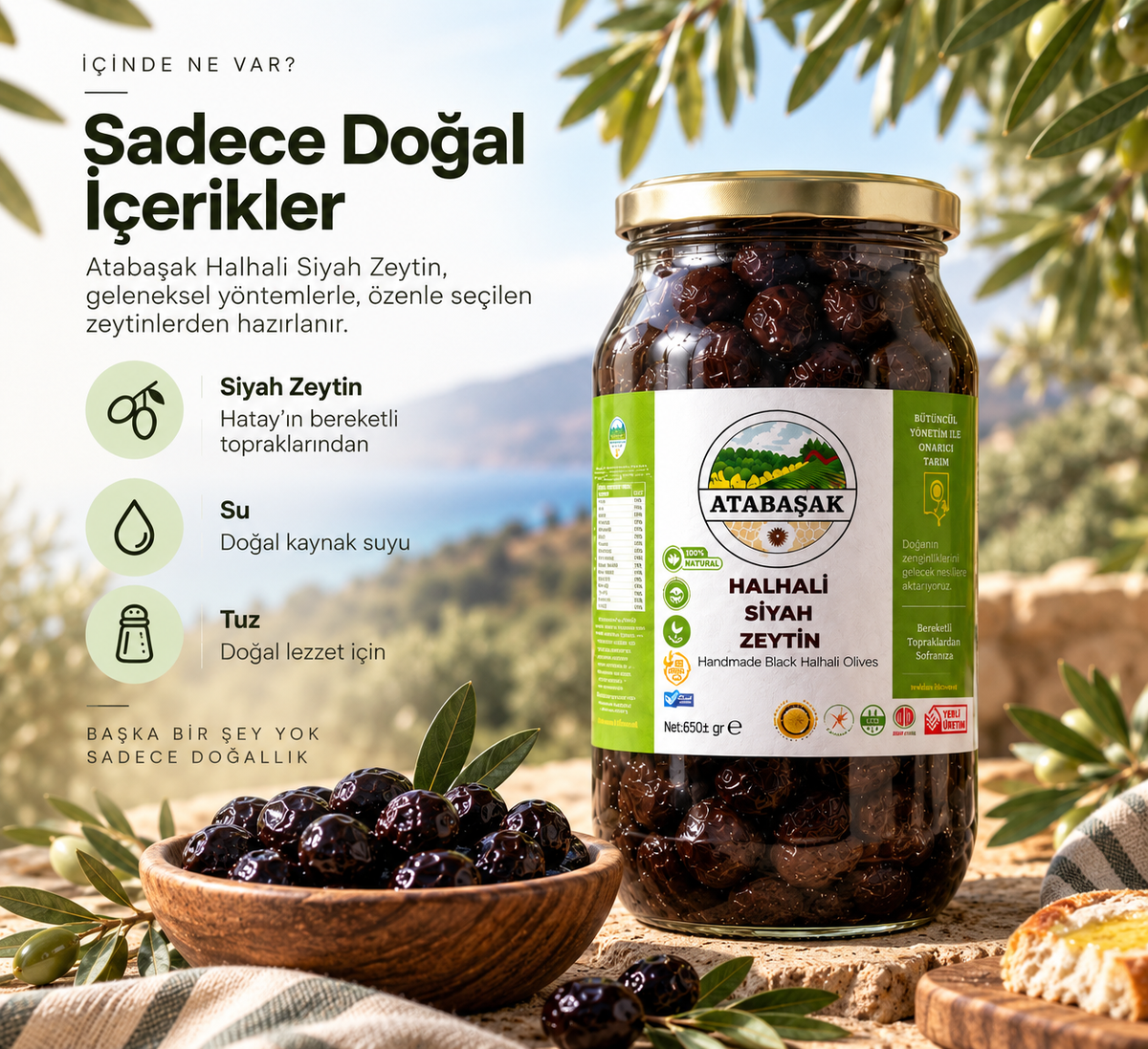 Doğal Halhali Siyah Zeytin