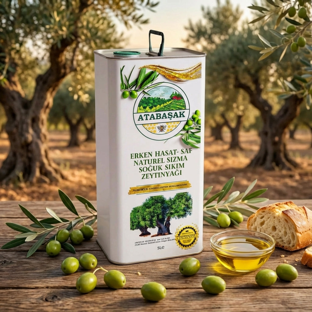 Erken Hasat Soğuk Sıkım Halhali Teneke Zeytinyağı