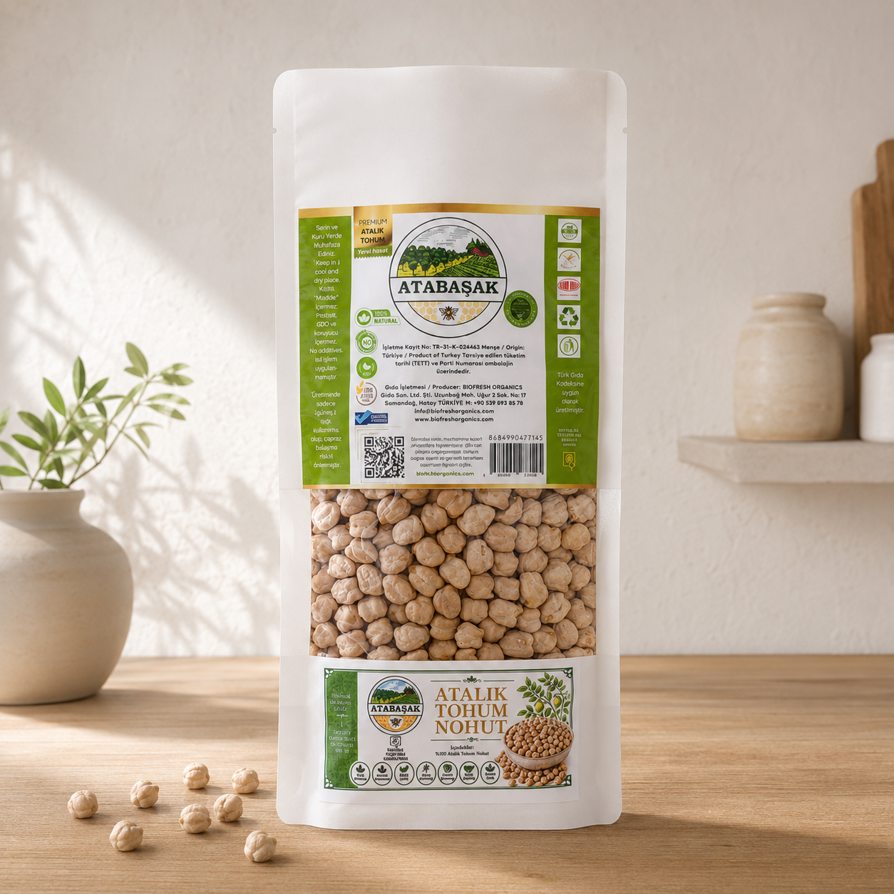 BioFresh Organics atalık yerli nohut – heirloom tohum doğal katkısız geleneksel nohut