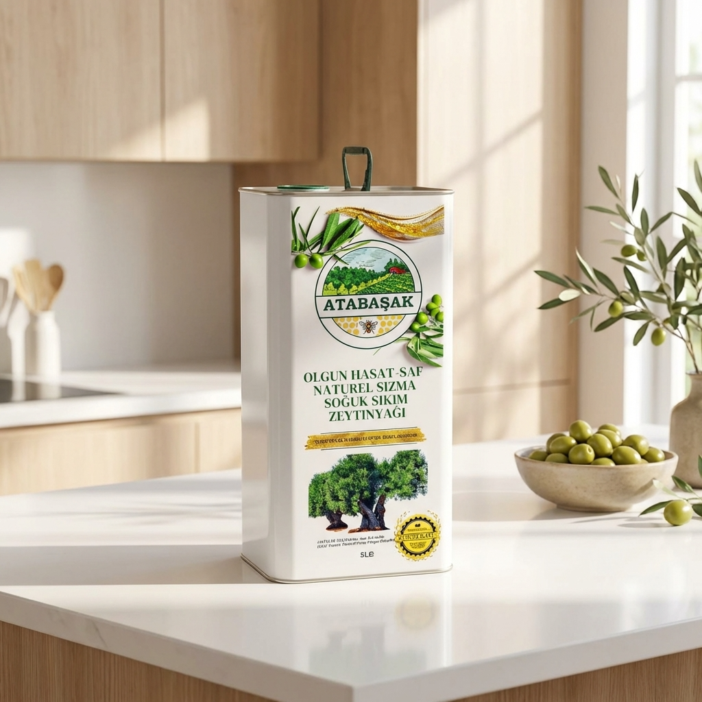 Olgun Hasat Soğuk Sıkım Halhali Teneke Zeytinyağı
