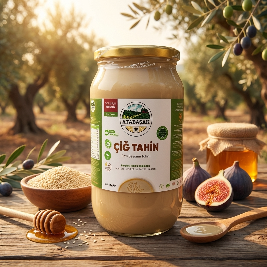Doğal Atalık Özberk Kepeksiz Çiğ Susam Tahini