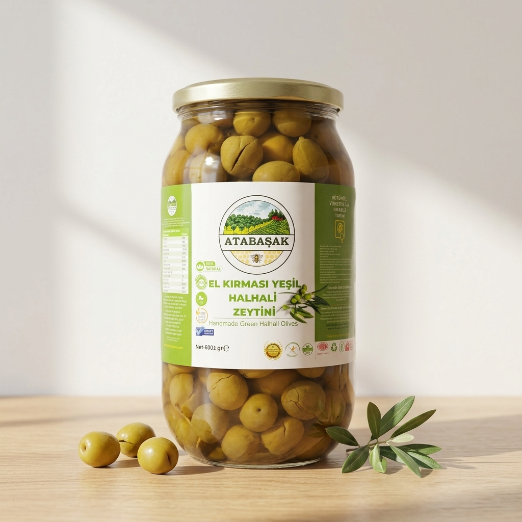 BioFresh Organics el kırması Halhali yeşil zeytin – geleneksel yöntemle işlenmiş katkısız doğal zeytin
