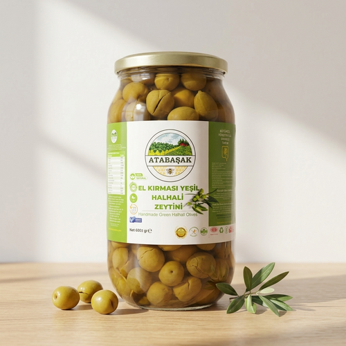 BioFresh Organics el kırması Halhali yeşil zeytin – geleneksel yöntemle işlenmiş katkısız doğal zeytin