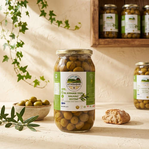BioFresh Organics el kırması Halhali yeşil zeytin – geleneksel yöntemle işlenmiş katkısız doğal zeytin