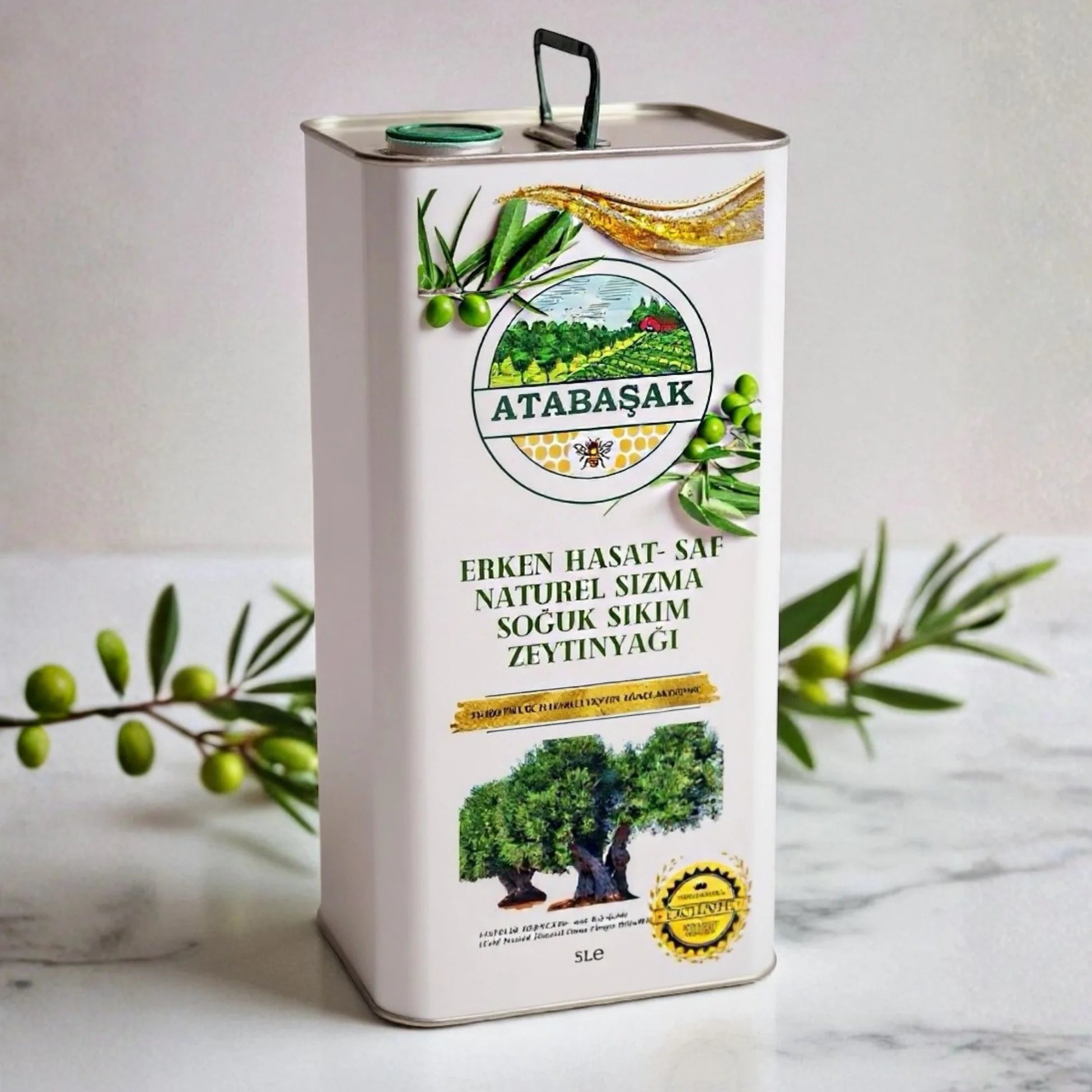 Erken Hasat Soğuk Sıkım Halhali Teneke Zeytinyağı