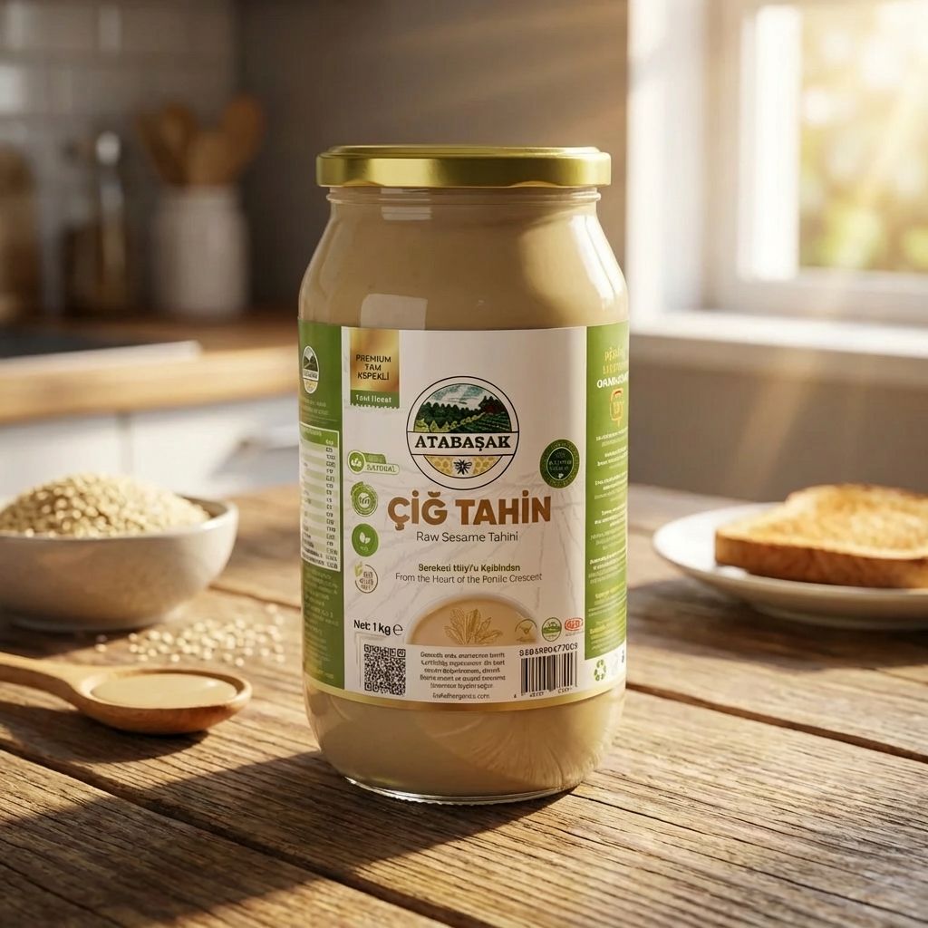 BioFresh Organics Özberk tam kepekli çiğ susam tahini – taş değirmende soğuk sıkım katkısız kepekli tahin