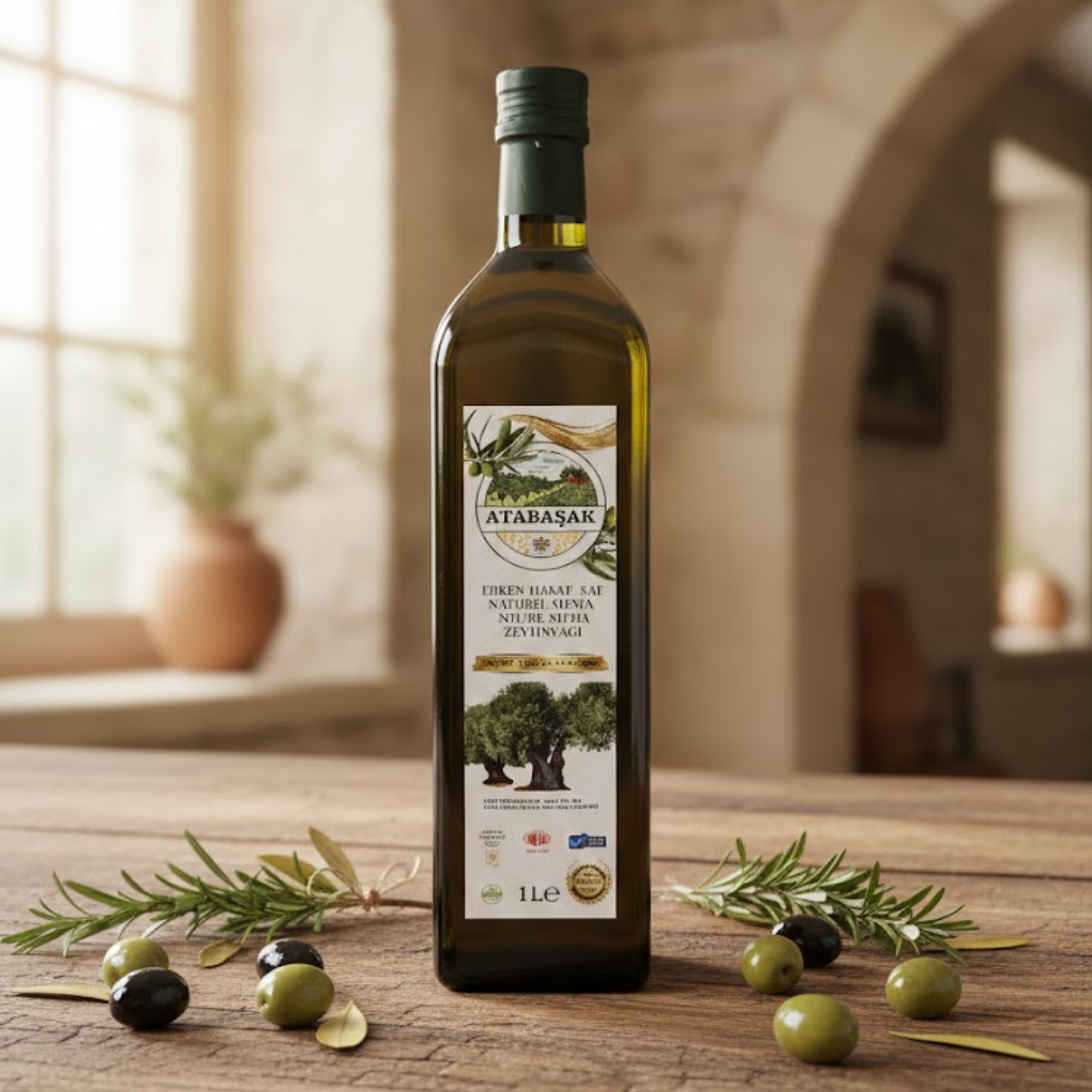 Erken Hasat Soğuk Sıkım Halhali Cam Şişe Zeytinyağı